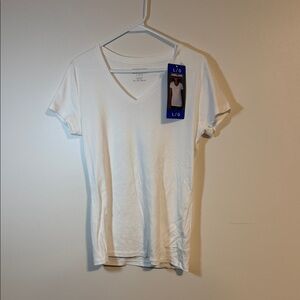 Kirkland Signature Women's White V-Neck Tee